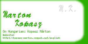 marton kopasz business card