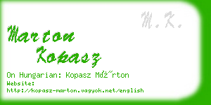 marton kopasz business card